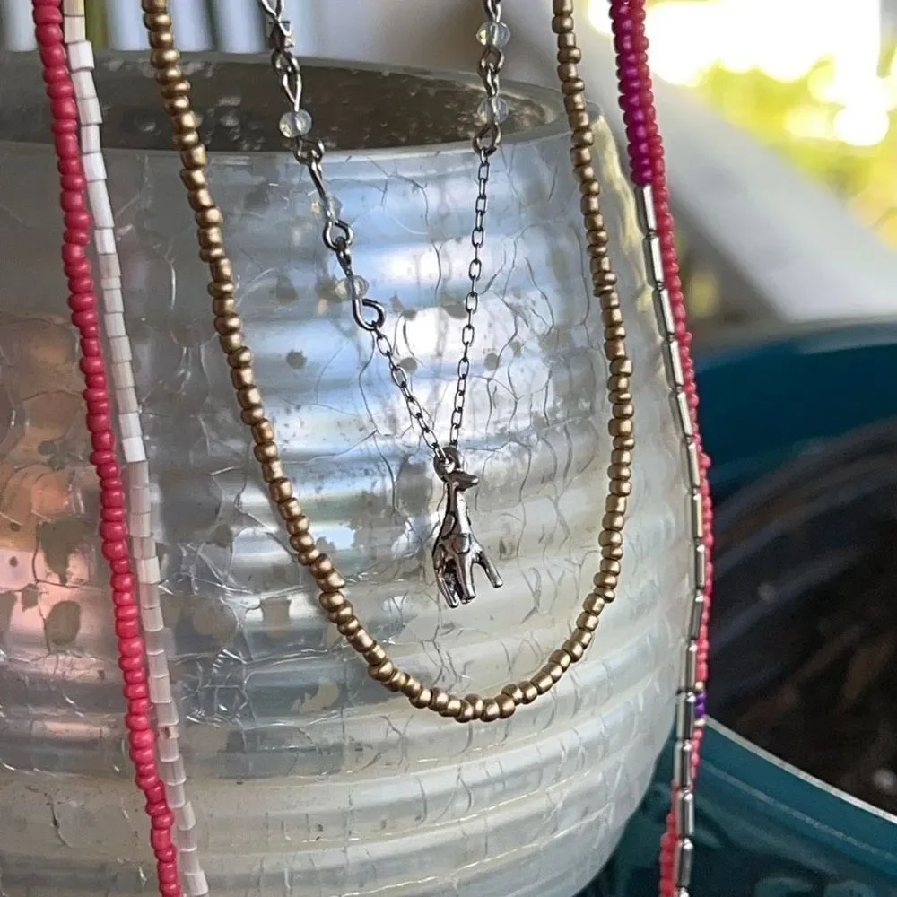 Loft Necklace Layered Red White Sliver Crystal $18ea or Bundle3/$30